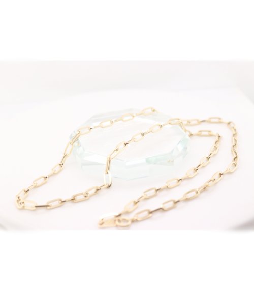 K18地金　ペーパークリップチェーンネックレス（50cm） 