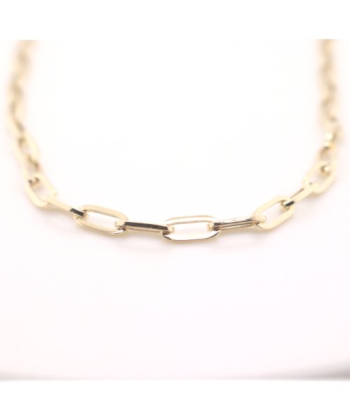K18地金　ペーパークリップチェーンネックレス（50cm） 