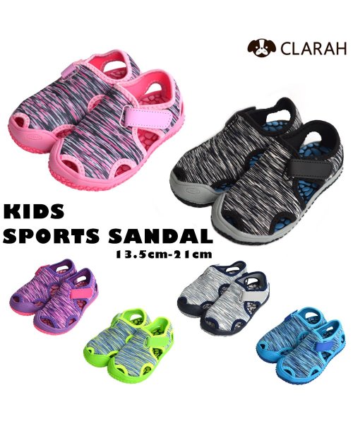 CLARAH　kids(クララキッズ)/キッズ ベビー サンダル マリンシューズ スポーツシューズ つま先ガード 水陸両用 水遊び 靴 軽量 海 プール 川遊び アウトドア キャンプ マリンスポーツ /img01