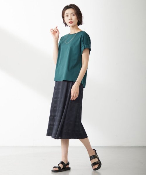 J.PRESS LADIES(J．プレス　レディス)/【WEB限定カラーあり・接触冷感・UVケア】コンパクトコットンスムース タックスリーブ カットソー/img12