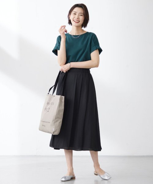 J.PRESS LADIES(J．プレス　レディス)/【WEB限定カラーあり・接触冷感・UVケア】コンパクトコットンスムース タックスリーブ カットソー/img13