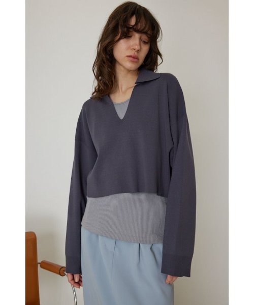 RIM.ARK(リムアーク)/Smooth touch skipper knit tops/img05