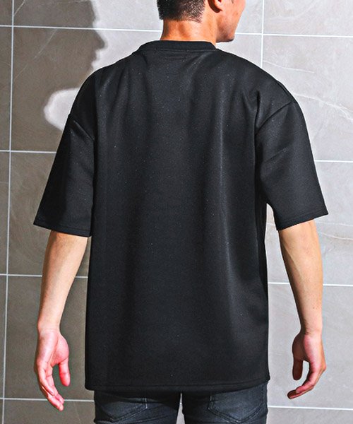 LUXSTYLE(ラグスタイル)/エンボス箔シート半袖Tシャツ/Tシャツ メンズ 半袖 エンボス モチーフ 箔プリント オーロラ 凸凹/img01