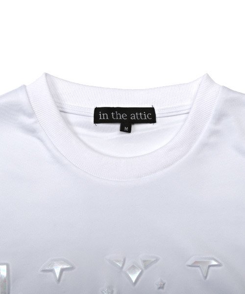 LUXSTYLE(ラグスタイル)/エンボス箔シート半袖Tシャツ/Tシャツ メンズ 半袖 エンボス モチーフ 箔プリント オーロラ 凸凹/img09