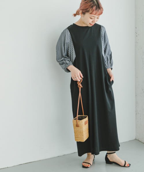 ITEMS URBANRESEARCH(アイテムズ アーバンリサーチ（レディース）)/ストライプフハクドッキングワンピース/img03