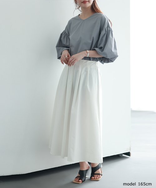 SEU(エスイイユウ)/ビッグシルエットブラウス バルーンスリーブ 体型カバー ゆったり 二の腕カバー 韓国ファッション/img24