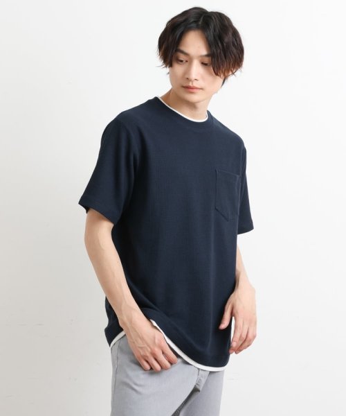 a.v.v (MEN)(アー・ヴェ・ヴェメンズ)/【S－XXL】ワッフルフェイクレイヤードカットソー/img11