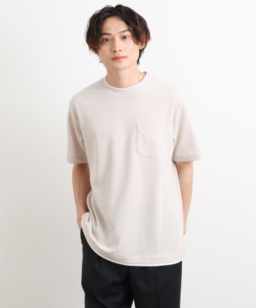 a.v.v (MEN)(アー・ヴェ・ヴェメンズ)/【S－XXL】ワッフルフェイクレイヤードカットソー/img16