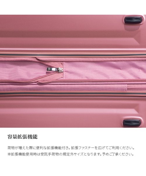 アジアラゲージ デカかるEdge スーツケース Lサイズ LL ストッパー 大型 大容量 拡張 静音 軽量 超軽量 ALI－088－102 キャリーケース 拡張＋50 ｜約 more