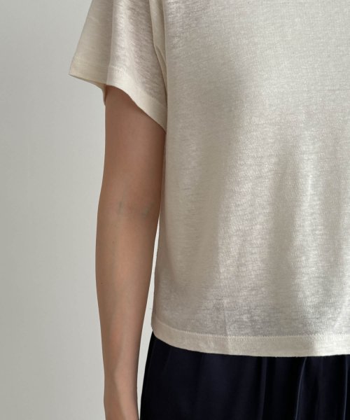 CANAL JEAN(キャナルジーン)/El mar(エルマール)リネン混スラブ半袖Tシャツ/img11