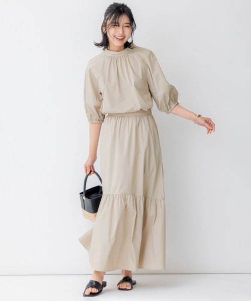 NIJYUSANKU（SMALL SIZE）(23区（小さいサイズ）)/【一部店舗限定/洗える】ハイカウントウェザーストレッチ ボウタイ付き ランタンスリーブ ブラウス/img04