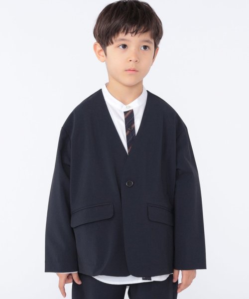 SHIPS KIDS(シップスキッズ)/SHIPS KIDS:100～130cm /〈多機能〉ネイビー ノーラペル ジャケット/img01