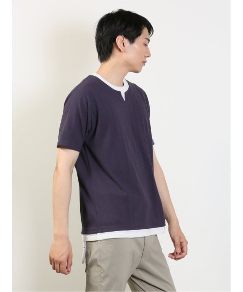 TAKA-Q(タカキュー)/梨地 フェイクキーネック 半袖 メンズ Tシャツ カットソー カジュアル インナー ビジネス ギフト プレゼント/img22