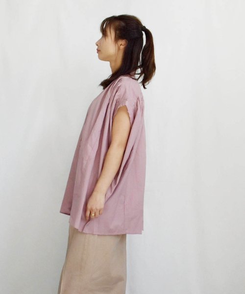 ARGO TOKYO(アルゴトウキョウ)/Cotton Color Gather Blouse 23032　コットンカラーギャザーブラウス　ギャザーブラウス　コットンブラウス　トップス　カラーブラウス　/img34