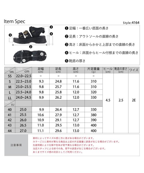 SFW(サンエーフットウェア)/4.5cmヒール サンダル スポサン メンズ レディース 夏 ワンピース 韓国ファッション ベルトストラップ 厚底 ☆4164/img18