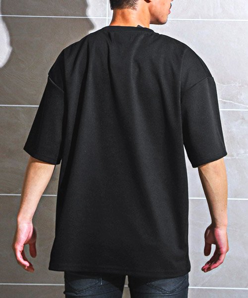 LUXSTYLE(ラグスタイル)/ラインストーンアーチロゴTシャツ/Tシャツ メンズ レディース 半袖 ロゴ ラインストーン ビッグシルエット/img01