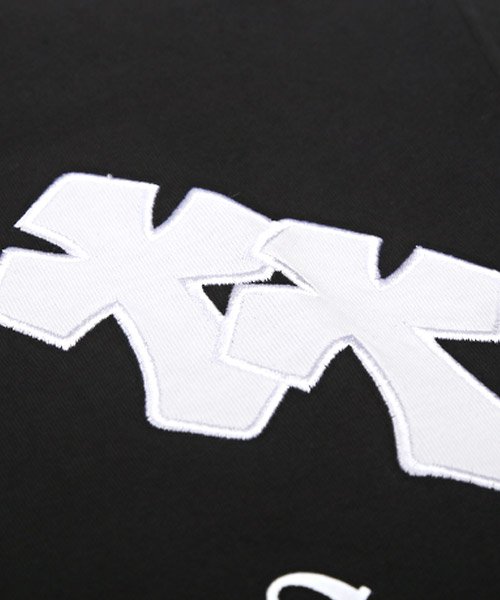 LUXSTYLE(ラグスタイル)/クロスロゴアップリケ半袖Tシャツ/Tシャツ メンズ 半袖 クロス ロゴ 刺繍 アップリケ/img12