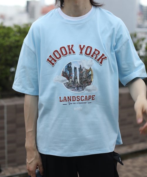 HOOK(HOOK（フック）)/HOOK －original－ 古着風都市グランジプリント半袖TEE/img25