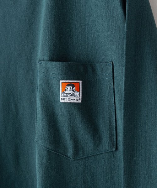 JEANS MATE(ジーンズメイト)/【BENDAVIS】胸ポケット 付き ワイド シルエット ロング Tシャツ コットン100% ベン デイビス/img12