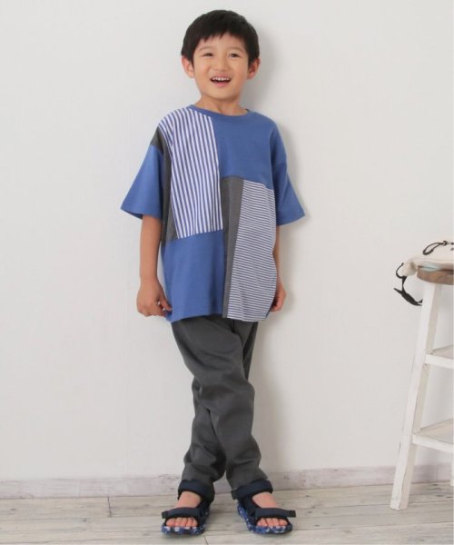 ikka kids(イッカ　キッズ)/ストライプ布帛切り替えTシャツ（120〜160cm）/img08