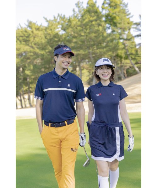 FILA GOLF(フィラゴルフ（レディース）)/【ゴルフ】ECOジャガード FILAロゴ スキッパーワンピース/img01