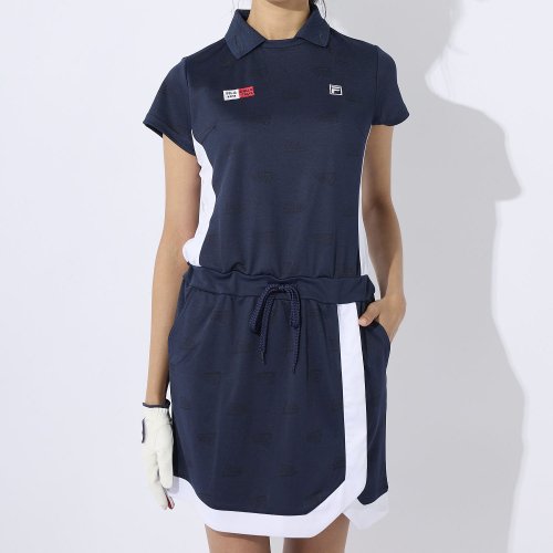 FILA GOLF(フィラゴルフ（レディース）)/【ゴルフ】ECOジャガード FILAロゴ スキッパーワンピース/img08