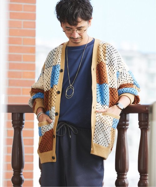 JOURNAL STANDARD relume Men's(ジャーナルスタンダード　レリューム　メンズ)/CALIFORNIA クロシェアミ ニットカーディガン "PATCHWORK"/img10