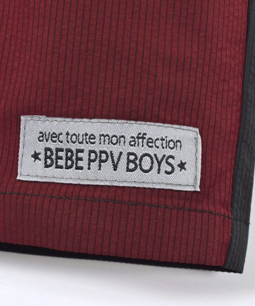 BeBe Petits Pois Vert(ベベ プチ ポワ ヴェール)/4色 配色 ストライプ タフタ ハーフ パンツ (95~150cm)/img10