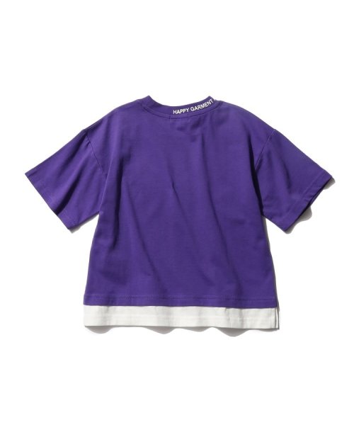 SHOO・LA・RUE(Kids) (シューラルーキッズ)/【110－140cm】裾レイヤード衿ロゴ半袖Tシャツ/img02