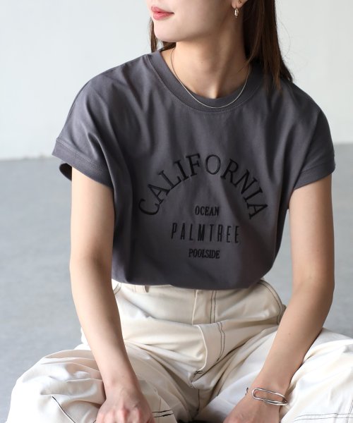 Riberry(リベリー)/ロゴ刺繍フレンチTシャツ/img25