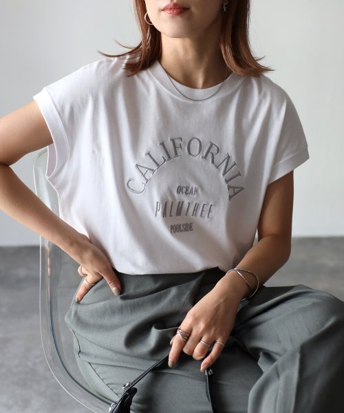 Riberry(リベリー)/ロゴ刺繍フレンチTシャツ/img31