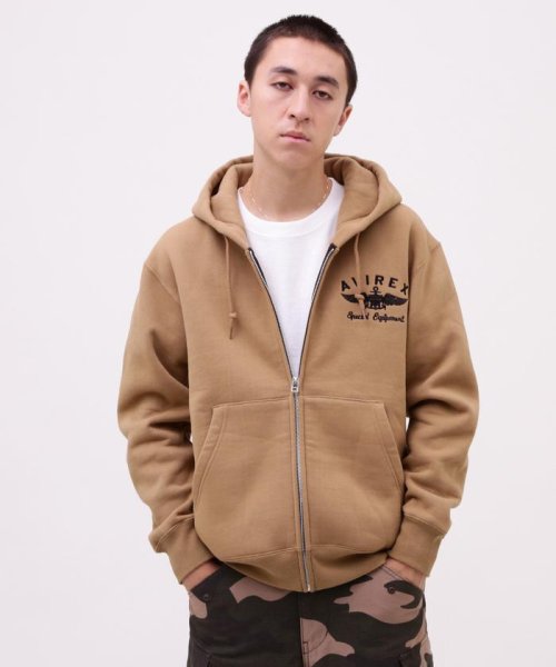 AVIREX(AVIREX)/VARSITY LOGO SWEAT ZIP UP PARKA /バーシティ ロゴ スウェット ジ/img17