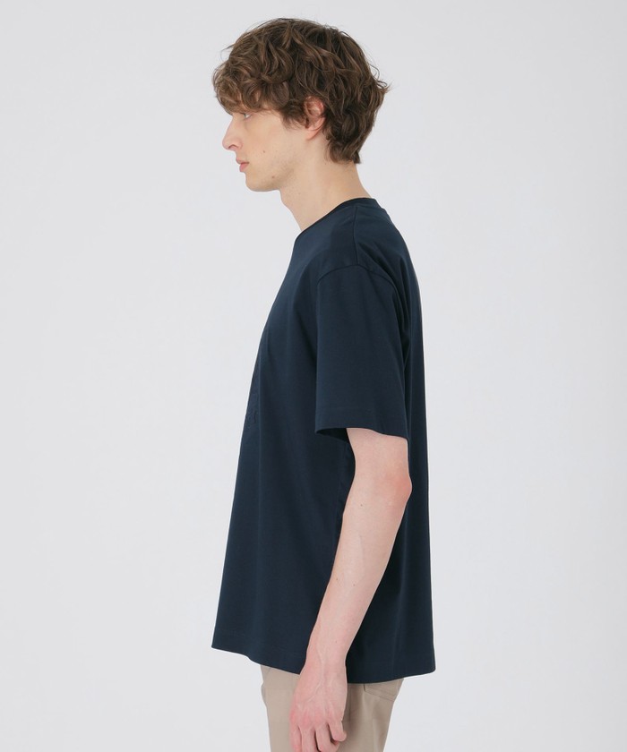 エンブロイダリーロゴＴシャツ　カシミヤ　BARRIE エンブロイダリー」に該当するTシャツ/カットソーファッション