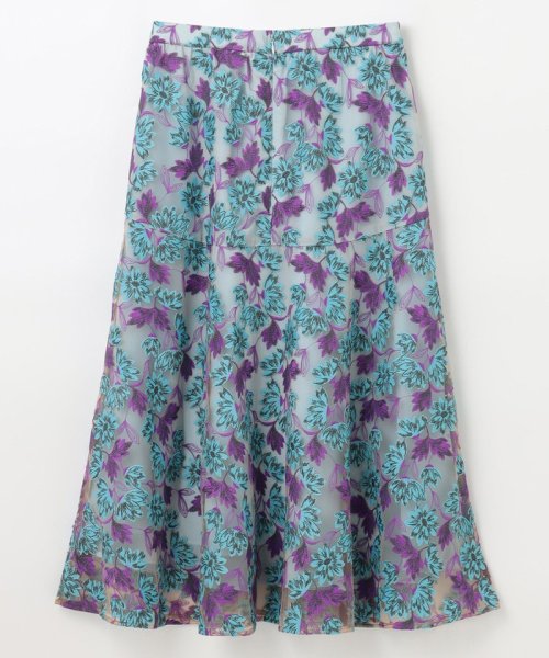 フラワーモチーフフレアスカート 