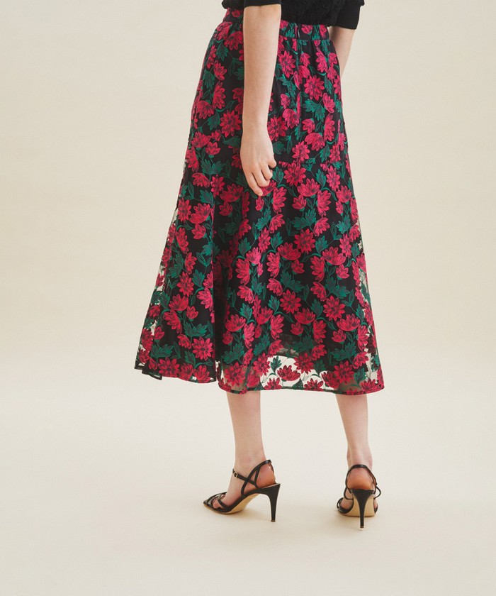 新品マッキントッシュ　オータムバイブリーフラワースカートM赤47300円サンプル マッキントッシュ ロンドン MACKINTOSH LONDON 【L】【BIBURY FLOWER