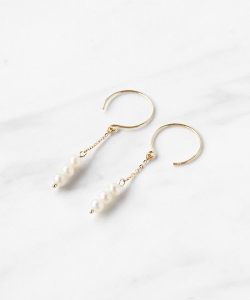 TOCCA(TOCCA)/【WEB限定】FRILL PEARL SWING PIERCED EARRINGS K10ゴールド 淡水パールピアス/img02