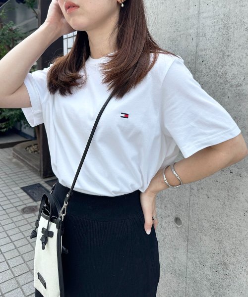 TOMMY HILFIGER(トミーヒルフィガー)/【TOMMY HILFIGER / トミーヒルフィガー】トップス 半袖 Tシャツ ビッグシルエット クルーネック ワンポイント 無地 ロゴ コットン100%/img11