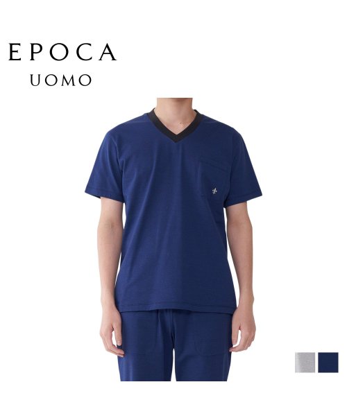 EPOCA UOMO(エポカ ウォモ)/エポカ ウォモ EPOCA UOMO Tシャツ 半袖 インナーシャツ ホームウェア ルームウェア メンズ Vネック V NECK SHIRT グレー ネイビー /img01