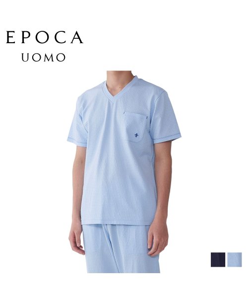 EPOCA UOMO(エポカ ウォモ)/エポカ ウォモ EPOCA UOMO Tシャツ 半袖 インナーシャツ ホームウェア ルームウェア メンズ Vネック V NECK SHIRT ネイビー ブルー /img01