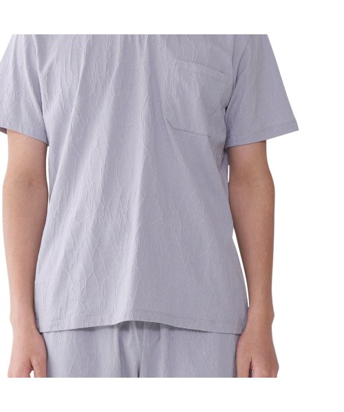 EPOCA UOMO(エポカ ウォモ)/エポカ ウォモ EPOCA UOMO Tシャツ 半袖 インナーシャツ ホームウェア ルームウェア メンズ ジャガード V NECK SHIRT グレー ネイビー/img04