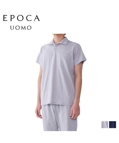 EPOCA UOMO(エポカ ウォモ)/エポカ ウォモ EPOCA UOMO ポロシャツ 半袖 ホームウェア ルームウェア メンズ ジャガード POLO SHIRTS グレー ネイビー 0401－38/img01