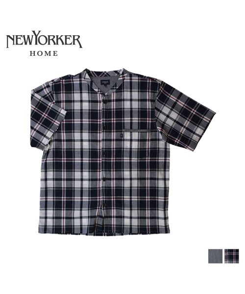 NEWYORKER HOME(ニューヨーカーホーム)/ニューヨーカーホーム NEWYORKER HOME ルームウェア 部屋着 パジャマ ナイトウェア シャツ 半袖 メンズ SHIRT グレー ネイビー 0655－/img01