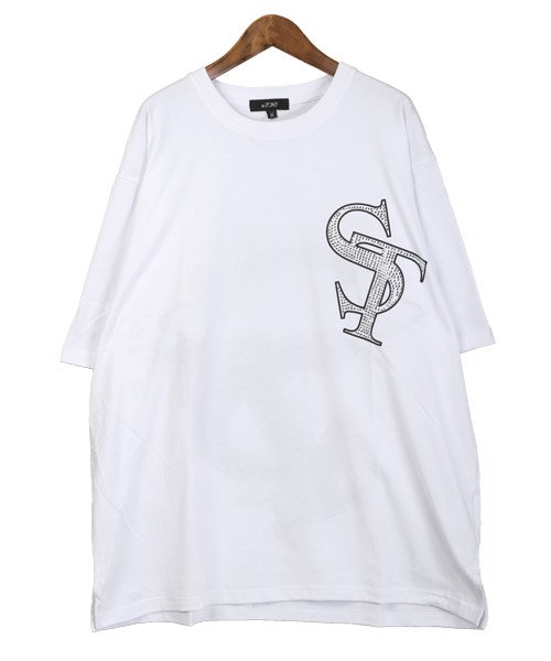 LUXSTYLE(ラグスタイル)/ラインストーンロゴ刺繍半袖Tシャツ/Tシャツ メンズ 半袖 ラインストーン 刺繍 ロゴ/img08