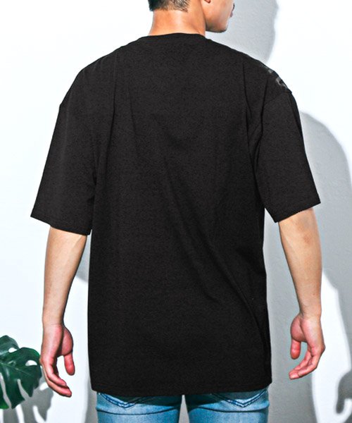 LUXSTYLE(ラグスタイル)/ランダム切替ロゴプリント半袖Tシャツ/Tシャツ メンズ 半袖 ロゴ プリント 刺繍 ビッグロゴ/img01