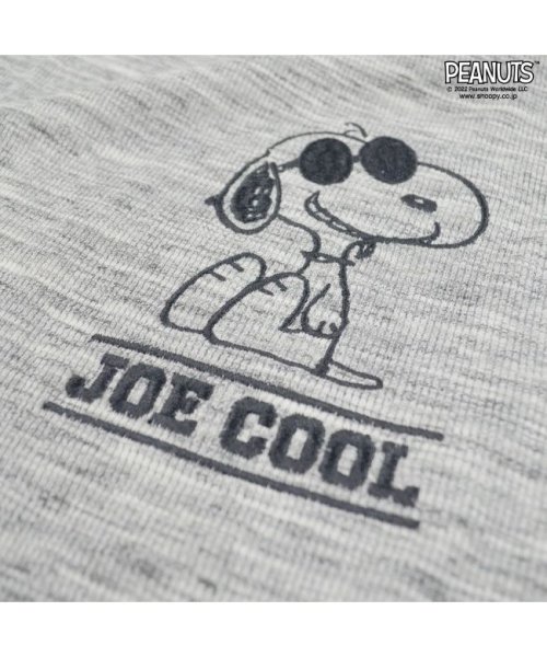  PEANUTS( ピーナッツ)/スヌーピー ワンピース 刺繍 杢 ワッフル 半袖 ジョークール SNOOPY PEANUTS JOE COOL/img02