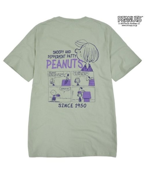  PEANUTS( ピーナッツ)/スヌーピー  Tシャツ ペパーミントパティ 半袖 ワンポイント 刺繍 バック プリントSNOOPY PEANUTS/img04