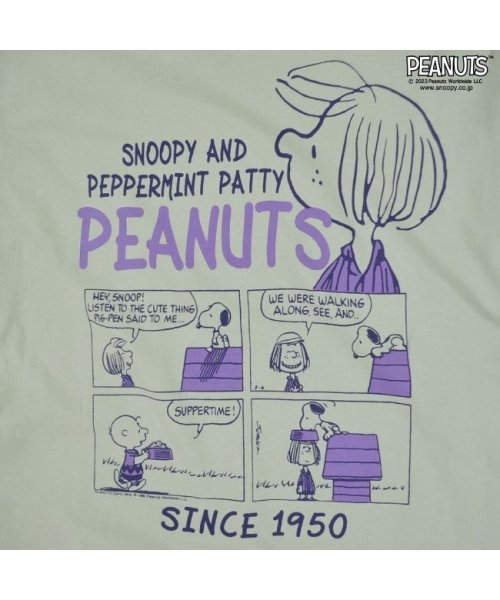  PEANUTS( ピーナッツ)/スヌーピー  Tシャツ ペパーミントパティ 半袖 ワンポイント 刺繍 バック プリントSNOOPY PEANUTS/img09