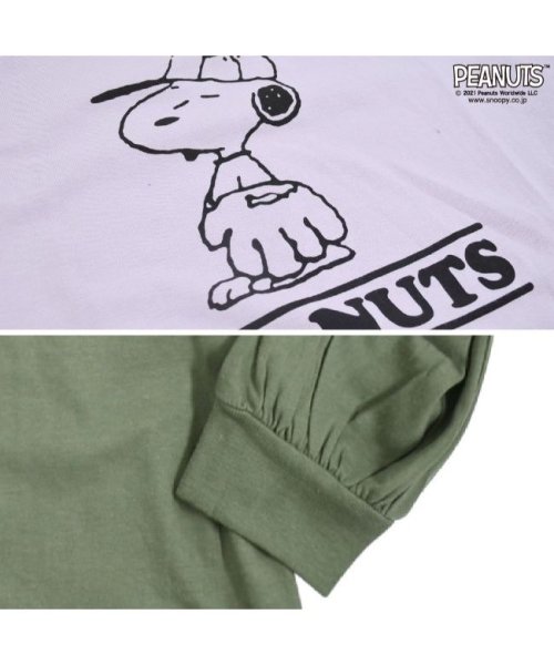  PEANUTS( ピーナッツ)/スヌーピー バルーン 袖 ビッグシルエット プリント Tシャツ/img02