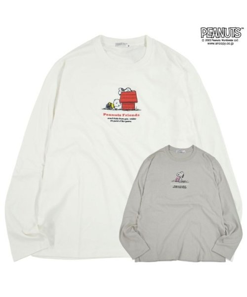  PEANUTS( ピーナッツ)/スヌーピー Tシャツ 長袖 刺繍 チャリーブラウン PEANUTS SNOOPY/img01