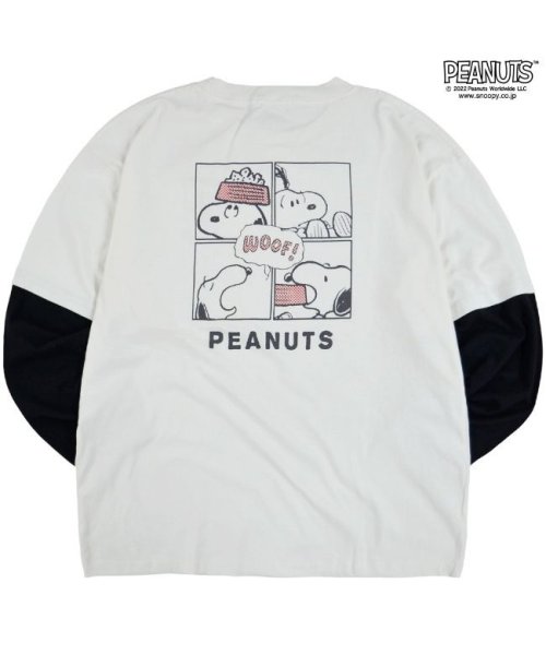  PEANUTS( ピーナッツ)/スヌーピー ピーナッツ Tシャツ 長袖 切り替え プリント SNOOPY PEANUTS/img02
